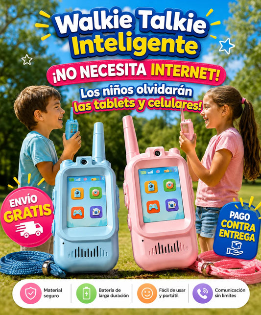 Par de Walkie Talkie Inteligente Para Niños Con Videollamada Pantalla Hd